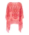 Etro Pink Paisley Silk Poncho In Pink