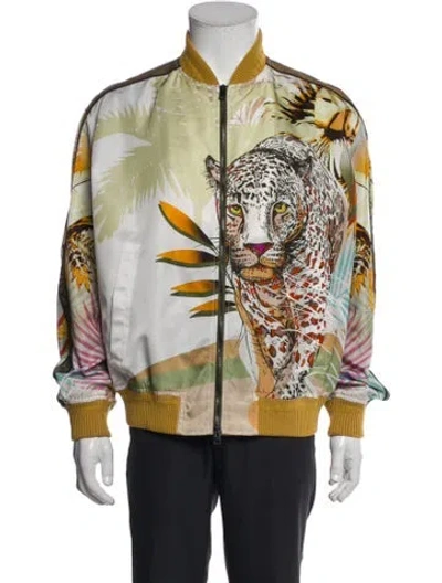 Pre-owned Etro Printed Bomber Jacket In White