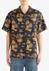 Etro Printed Bowling Shirt In Silk In Multicolor