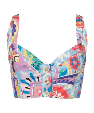 Etro Printed Button Vest In Multi