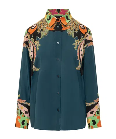 Etro Long-sleeved Shirt In Blue
