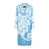 Etro Printed Silk Coat In Blue