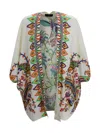 Etro Printed Kimono Jacket Open Front Draped In Multi