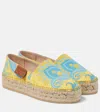 Etro Printed Canvas Espadrilles In Yellow