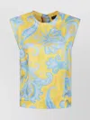 Etro Yellow Paisley Print Silk Top