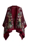 Etro Printed Cape In Burgundy