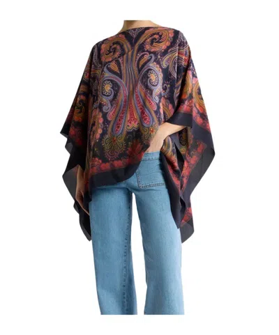 Etro Printed Cape In Multi