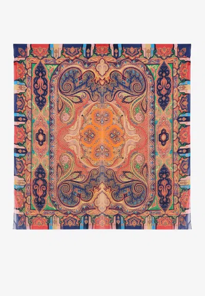 Etro Printed Cashmere-blend Scarf In Multi