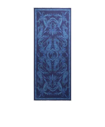 Etro Printed Cashmere Scarf In Yellow