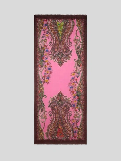 Etro , Schal Aus Bedrucktem Kaschmir, Damen, Rosa