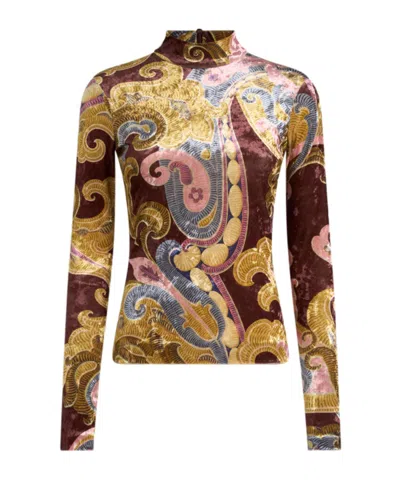 ETRO ETRO PAISLEY PRINTED HIGH-NECK TOP