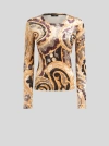 Etro Paisley Velvet Top In Grey