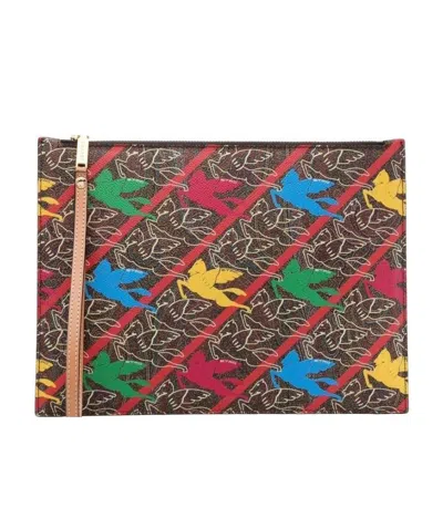 Etro Printed Clutch In Multicolor