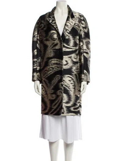 Pre-owned Etro Printed Coat In Black