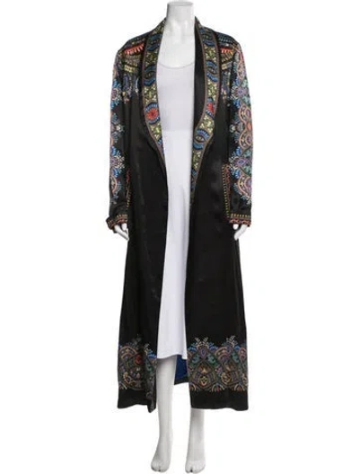 Pre-owned Etro Printed Coat In Black