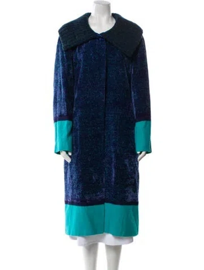 Pre-owned Etro Printed Coat In Blue
