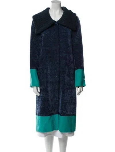 Pre-owned Etro Printed Coat In Blue