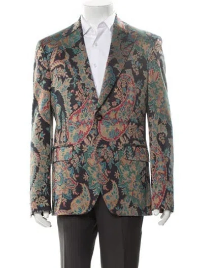 Pre-owned Etro Printed Coat In Green