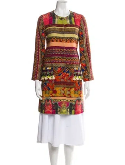 Pre-owned Etro Printed Coat In Orange