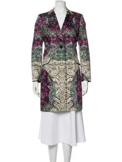 Pre-owned Etro Printed Coat In Purple