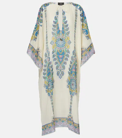 Etro Printed Cotton And Silk Kaftan In Multicoloured