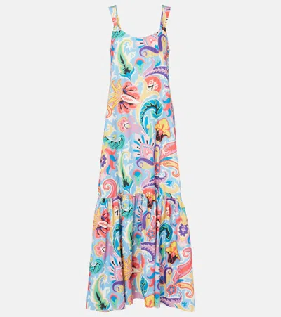 ETRO PRINTED COTTON AND SILK MAXI DRESS