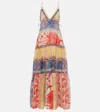 Etro Tiered Crochet-trimmed Printed Cotton And Silk-blend Voile Maxi Dress In Multicoloured