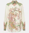 Etro Multicolor Shirt With Classic Collar And All-over Paisley Print In Cotton And Silk Woman In Multicoloured