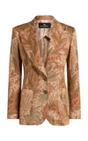 Etro Printed Cotton-blend Blazer In Brown