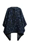 Etro Printed Cotton-blend Cape In Blue