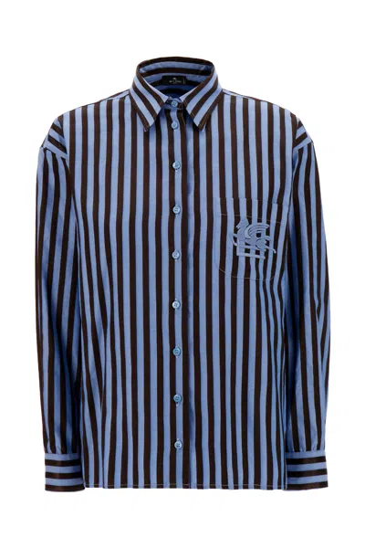 ETRO PRINTED COTTON BLEND OVERSIZE SHIRT