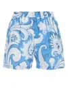 Etro Watercolor Paisley Cotton Shorts In X0888