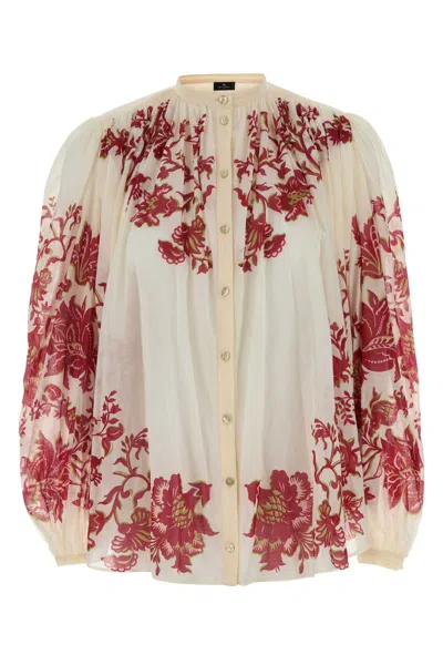 Etro Printed Cotton Blouse In Multi