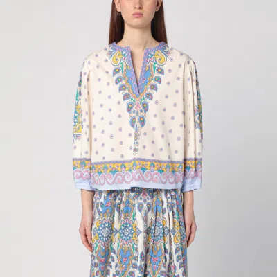Etro Printed Cotton Blouse With Balloon Sleeves