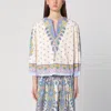 Etro Printed Cotton Blouse With Balloon Sleeves Women In Multicolor