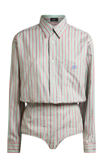 Etro Printed Cotton Body Shirt In Multi
