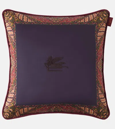 Etro Printed Cotton Cushion In Multi