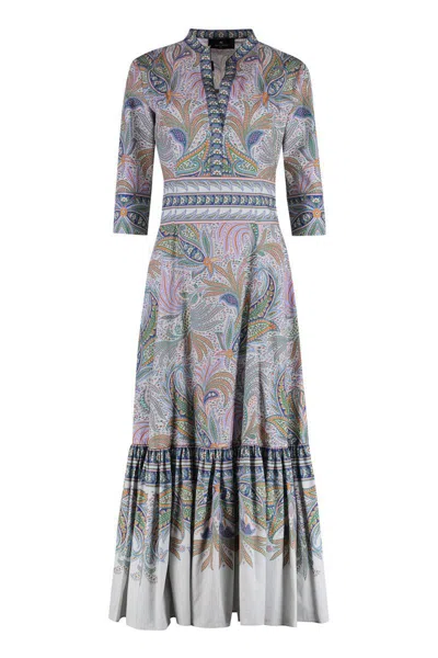 Etro Women's Printed Cotton Dress | Size 40 | Wrha001599sp5b6 Colour X0830 In Multi
