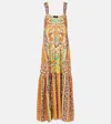 Etro Printed Cotton Maxi Dress In Gold