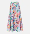 Etro Printed Cotton And Silk-blend Midi Skirt In White