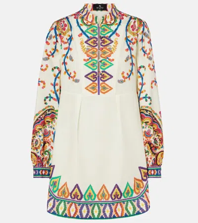 Etro Printed Poplin Dress Dresses Multicolor