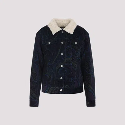 Etro Printed Cotton Outerwear In Blue