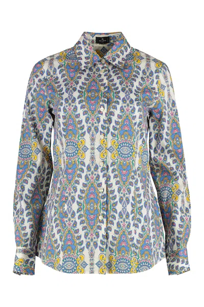 ETRO PRINTED COTTON POPLIN SHIRT