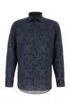 Etro Printed Cotton Shirt In Blue