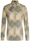 Etro Printed Popeline Shirt With Patchwork Paisley Print In Multi