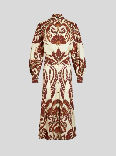 Etro Graphic-print Cotton Shirtdress In Beige