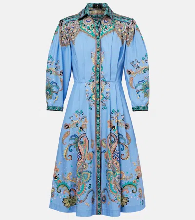 ETRO PRINTED COTTON SHIRT DRESS
