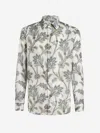 Etro Floral-print Cotton Shirt In Green