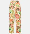 Etro Printed Cotton Wide-leg Pants In Multicolor