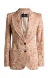 Etro Printed Cotton-blend Blazer In Pink